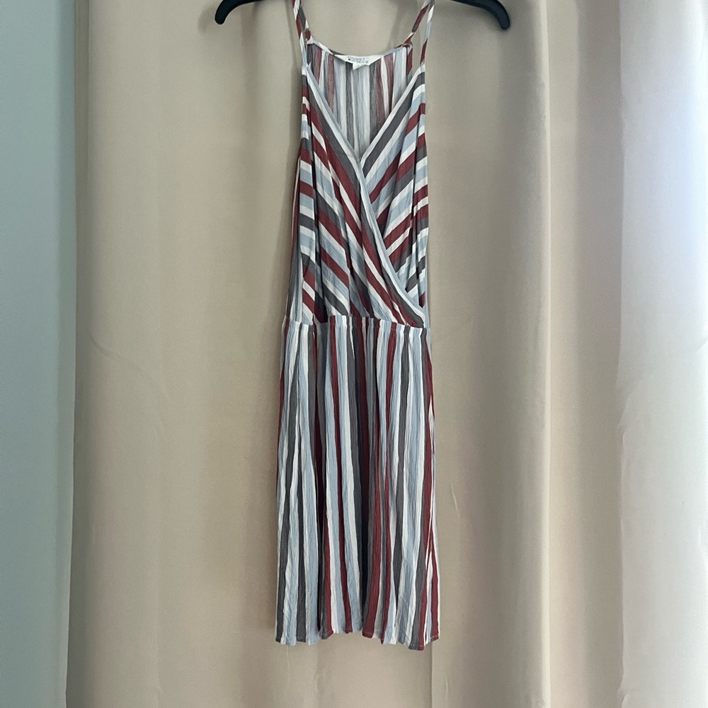 Market & Spruce Red and White Sundress Sleeveless Wrap